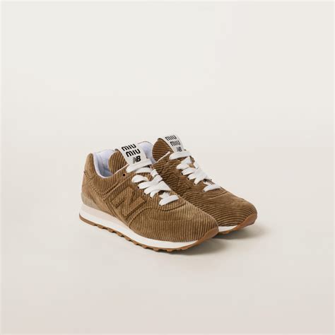 new balance x miu miu 574 striped velvet sneakers|New Balance 574 Miu Miu Cinnamon Striped Velvet (Women's).